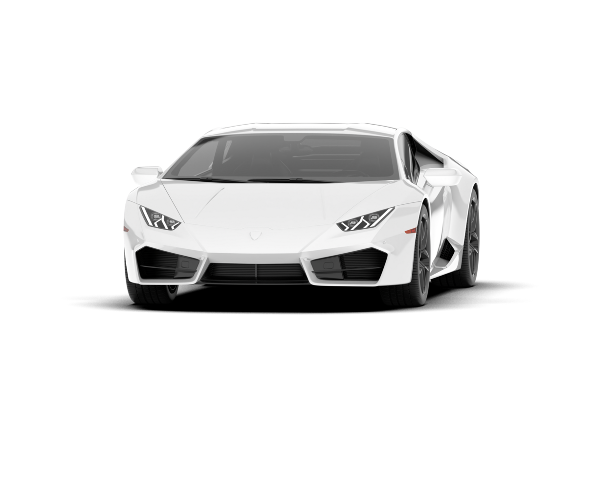 White sport car on transparent background. 3d rendering - illustration png