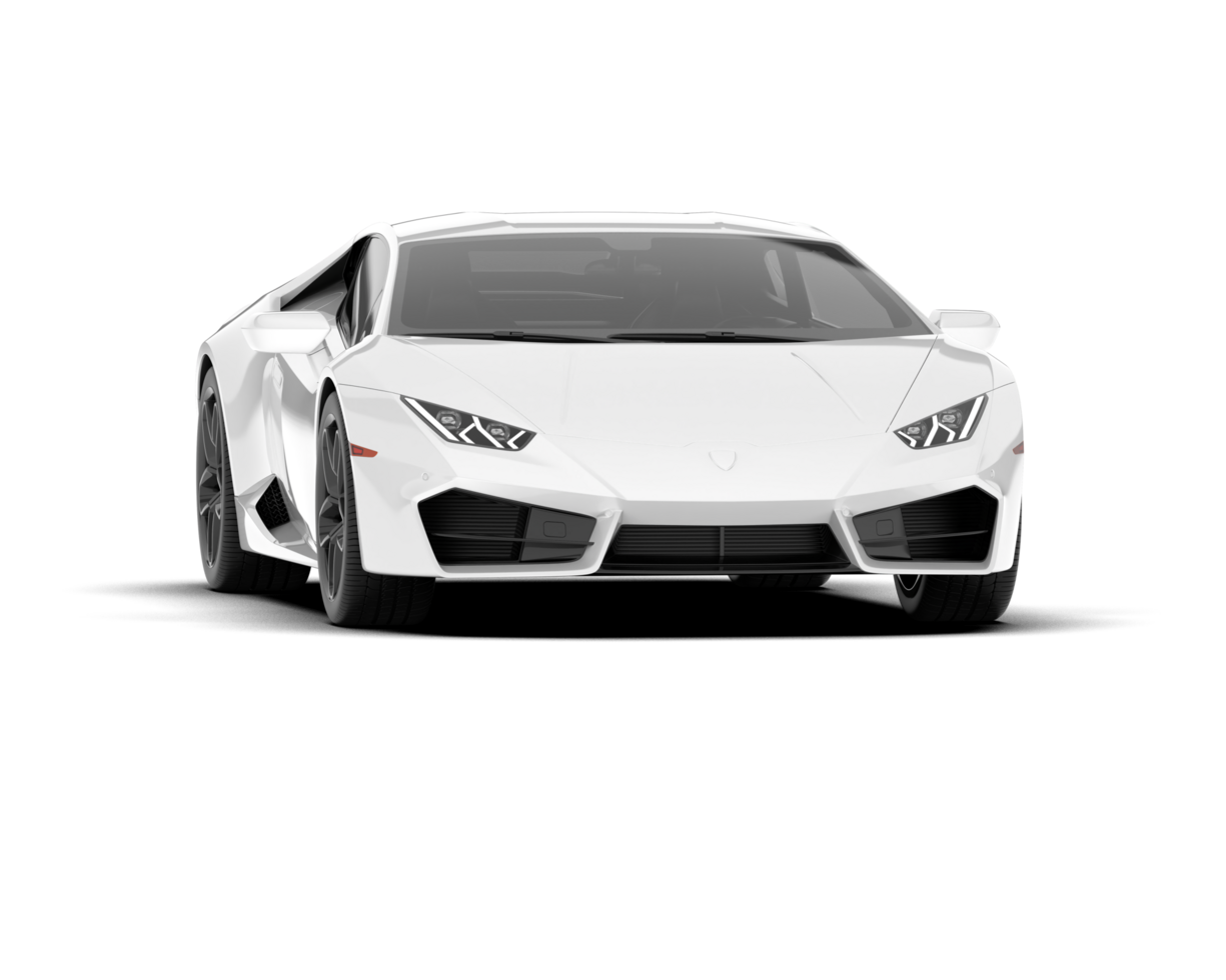 White sport car on transparent background. 3d rendering - illustration png