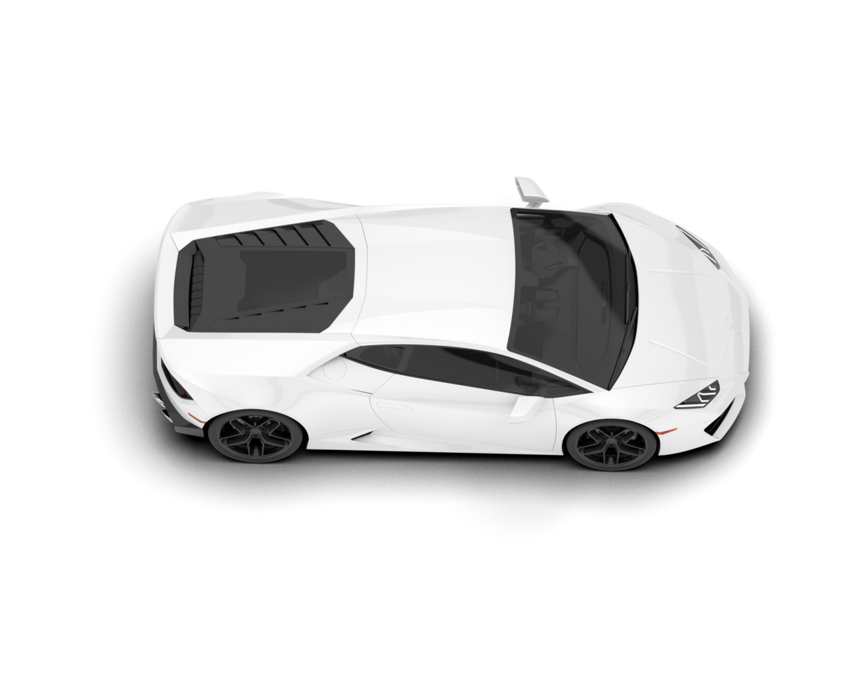White sport car on transparent background. 3d rendering - illustration png