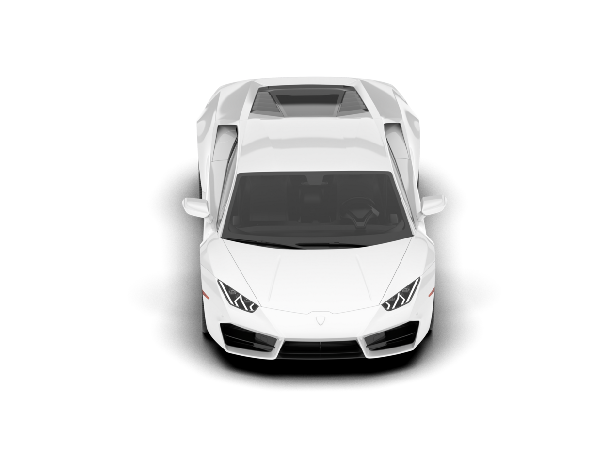 White sport car on transparent background. 3d rendering - illustration png