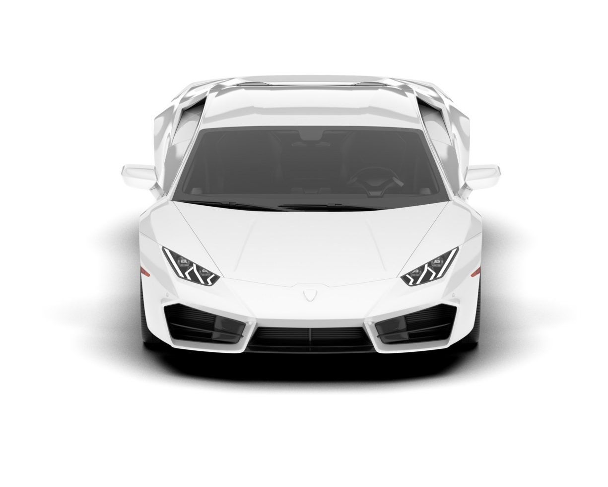 White sport car on transparent background. 3d rendering - illustration png