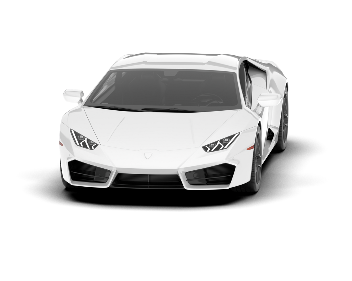 White sport car on transparent background. 3d rendering - illustration png