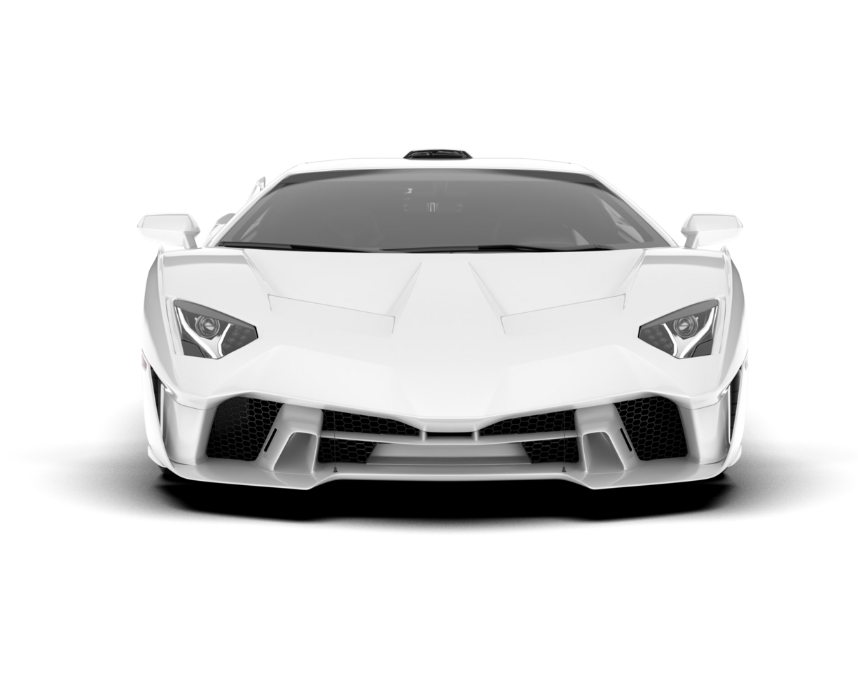 White sport car on transparent background. 3d rendering - illustration png