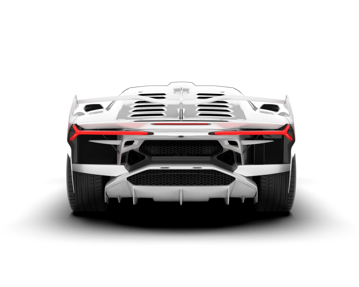 White sport car on transparent background. 3d rendering - illustration png