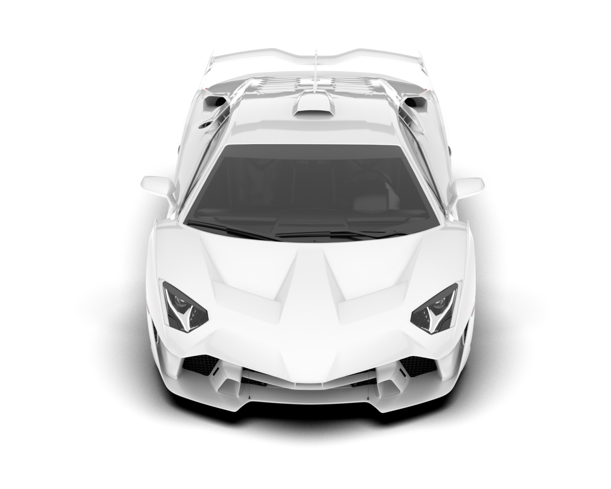 White sport car on transparent background. 3d rendering - illustration png