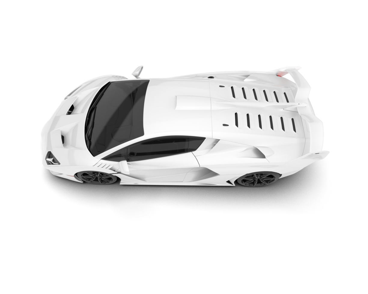 White sport car on transparent background. 3d rendering - illustration png