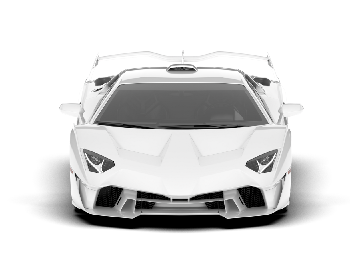 White sport car on transparent background. 3d rendering - illustration png