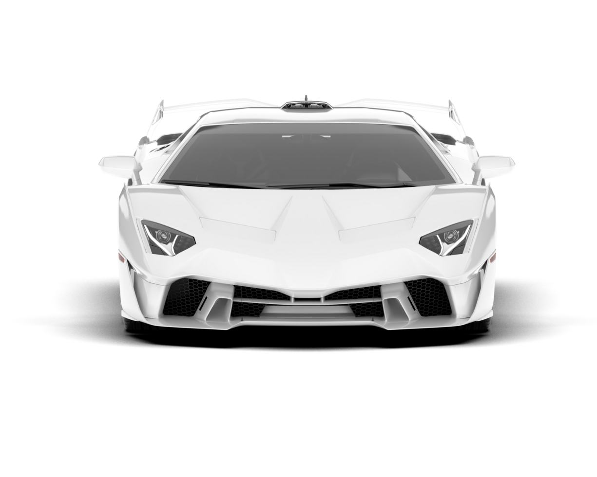 White sport car on transparent background. 3d rendering - illustration png