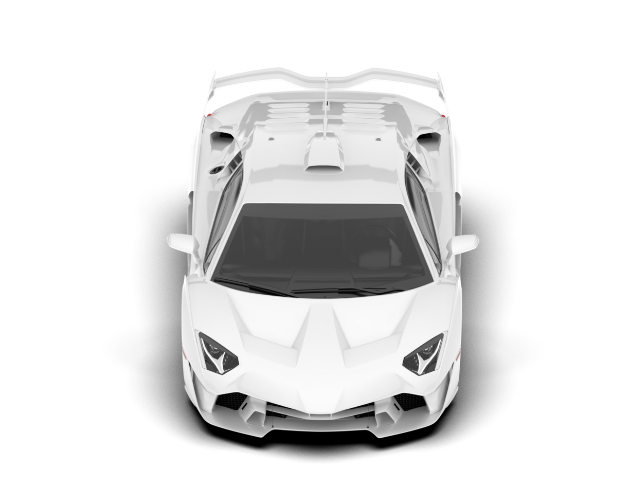 White sport car on transparent background. 3d rendering - illustration png