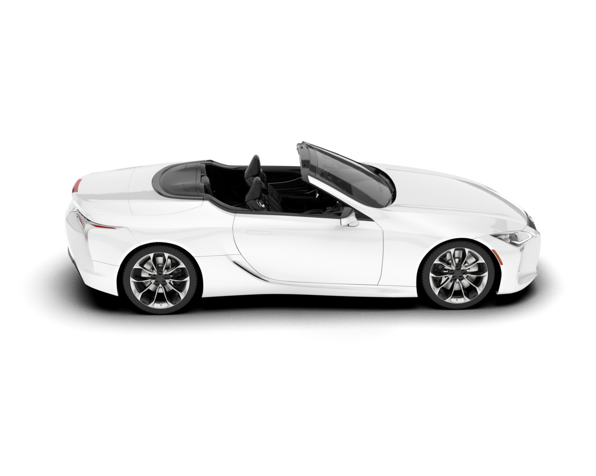White sport car on transparent background. 3d rendering - illustration png