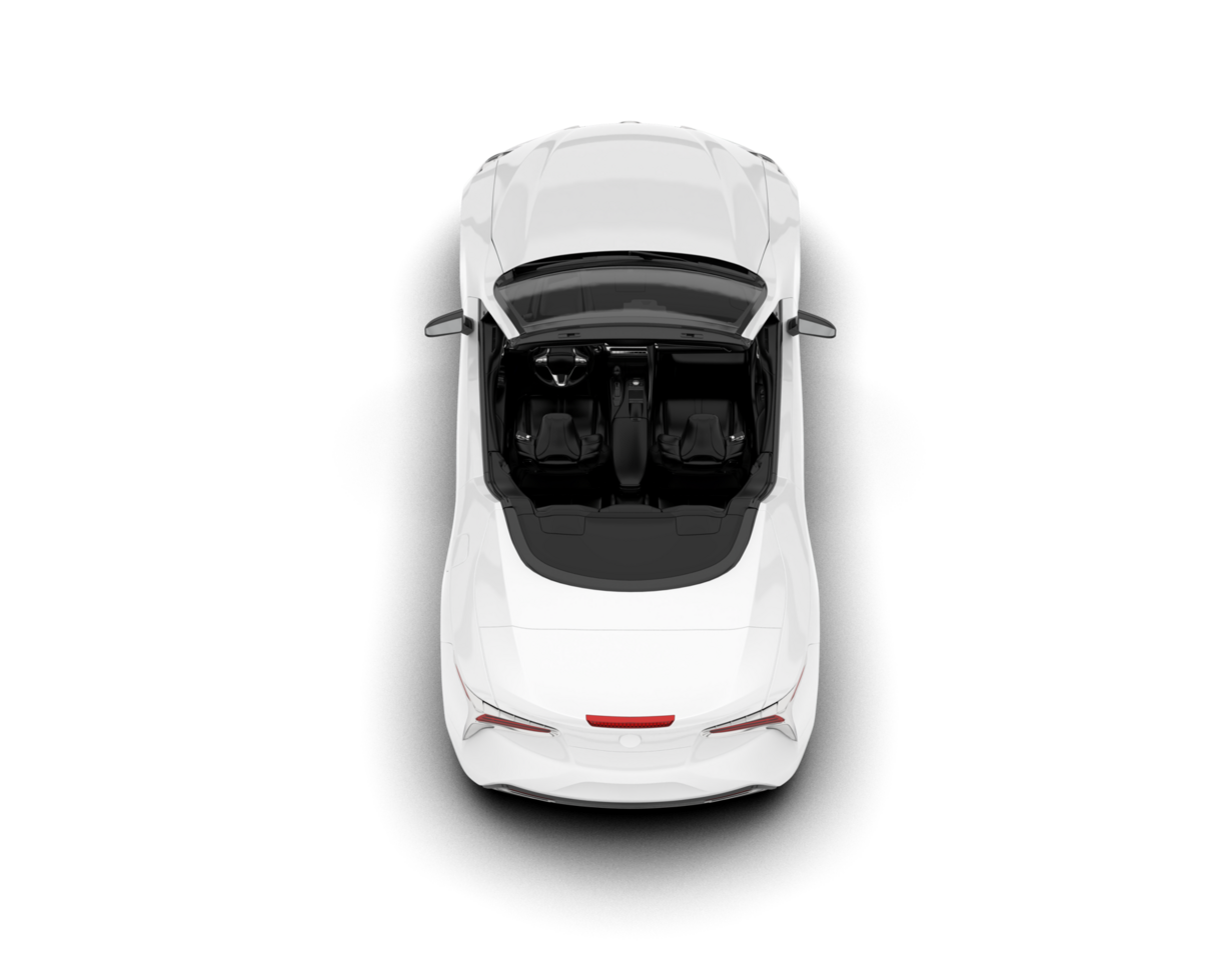 White sport car on transparent background. 3d rendering - illustration png