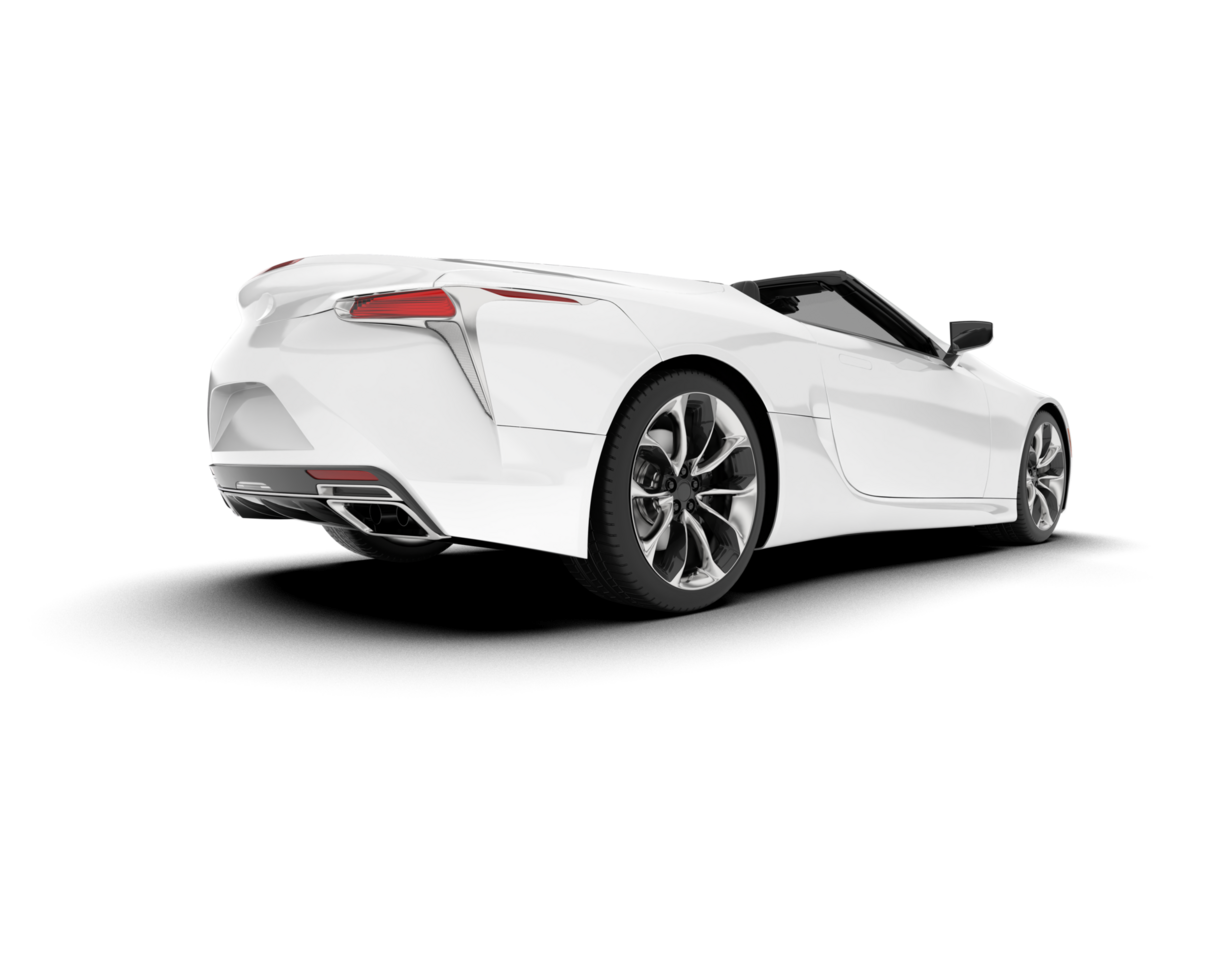 White sport car on transparent background. 3d rendering - illustration png