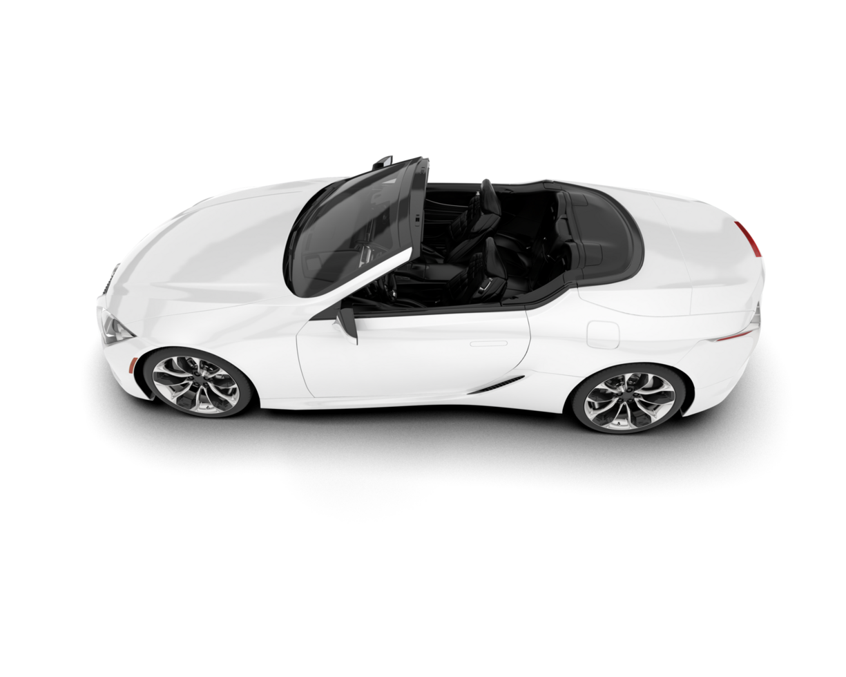 White sport car on transparent background. 3d rendering - illustration png