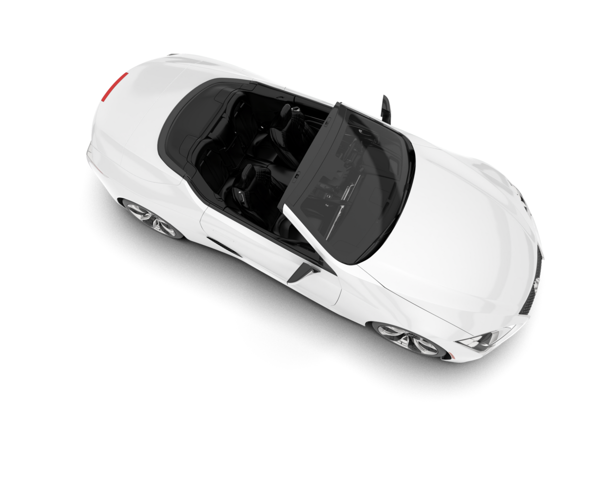 White sport car on transparent background. 3d rendering - illustration png