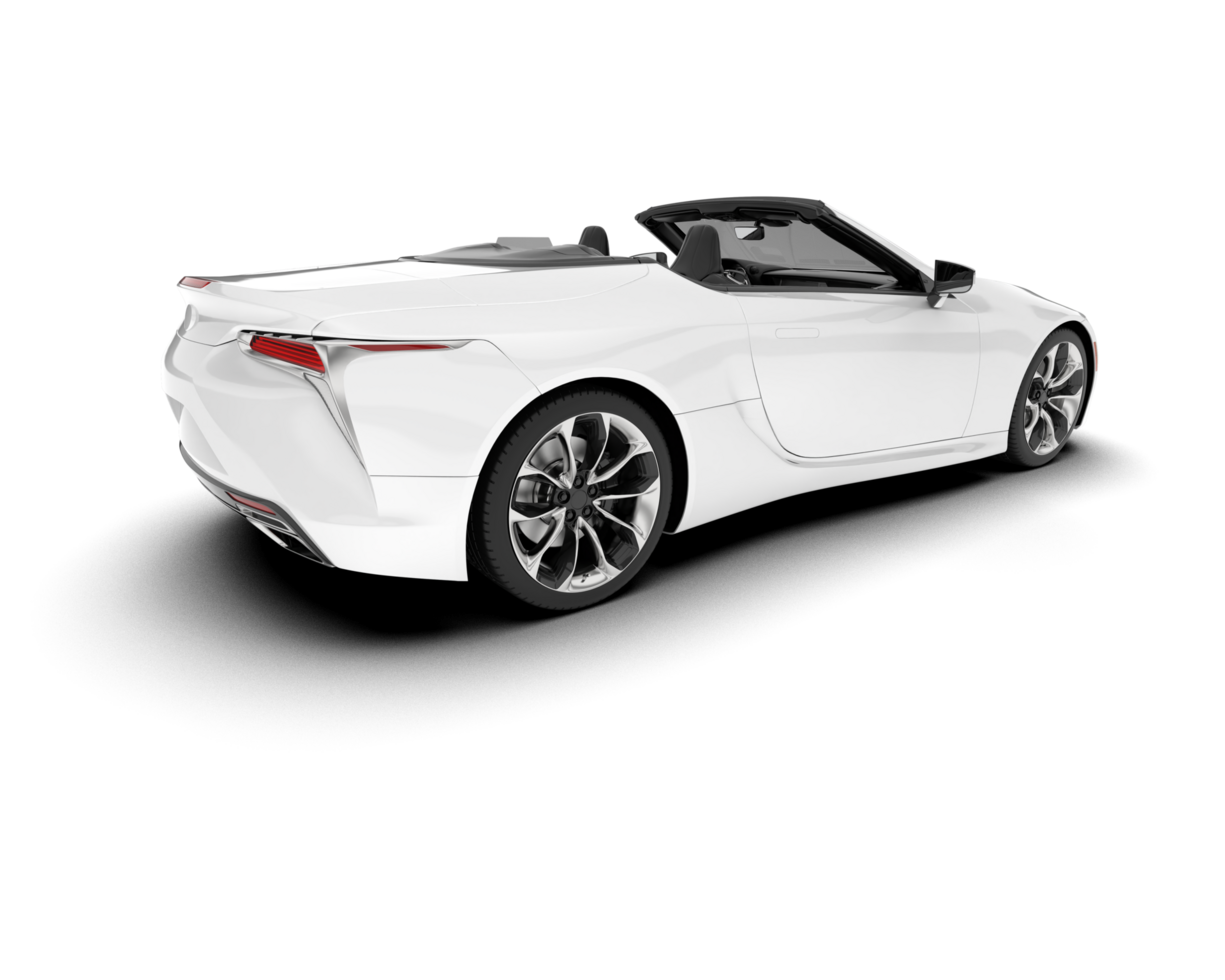 White sport car on transparent background. 3d rendering - illustration png