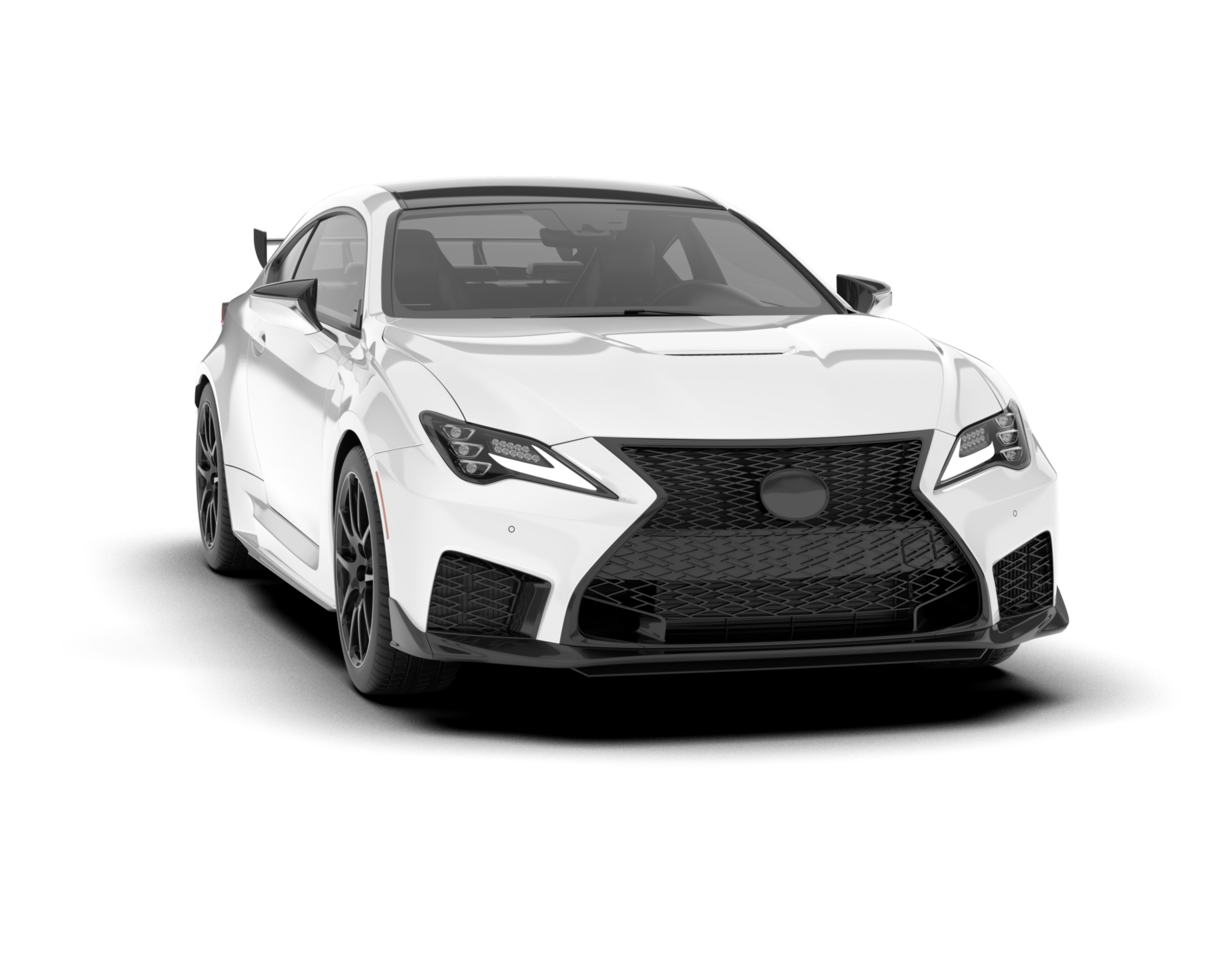 White sport car on transparent background. 3d rendering - illustration png