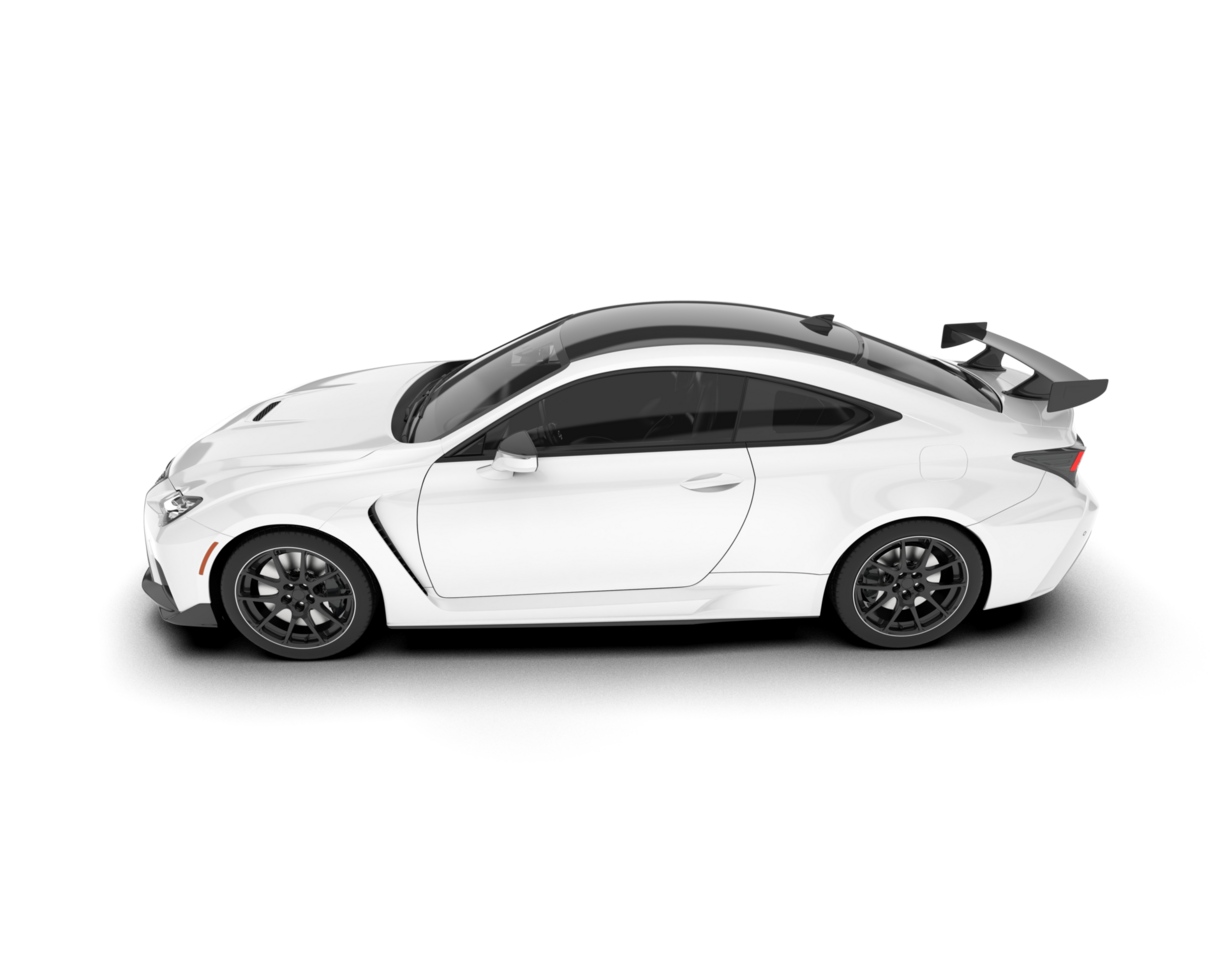 White sport car on transparent background. 3d rendering - illustration png