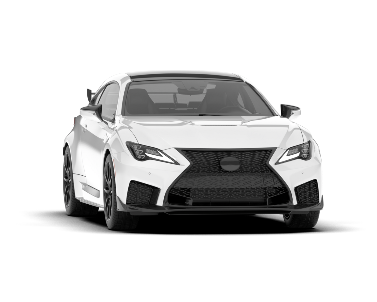 White sport car on transparent background. 3d rendering - illustration png