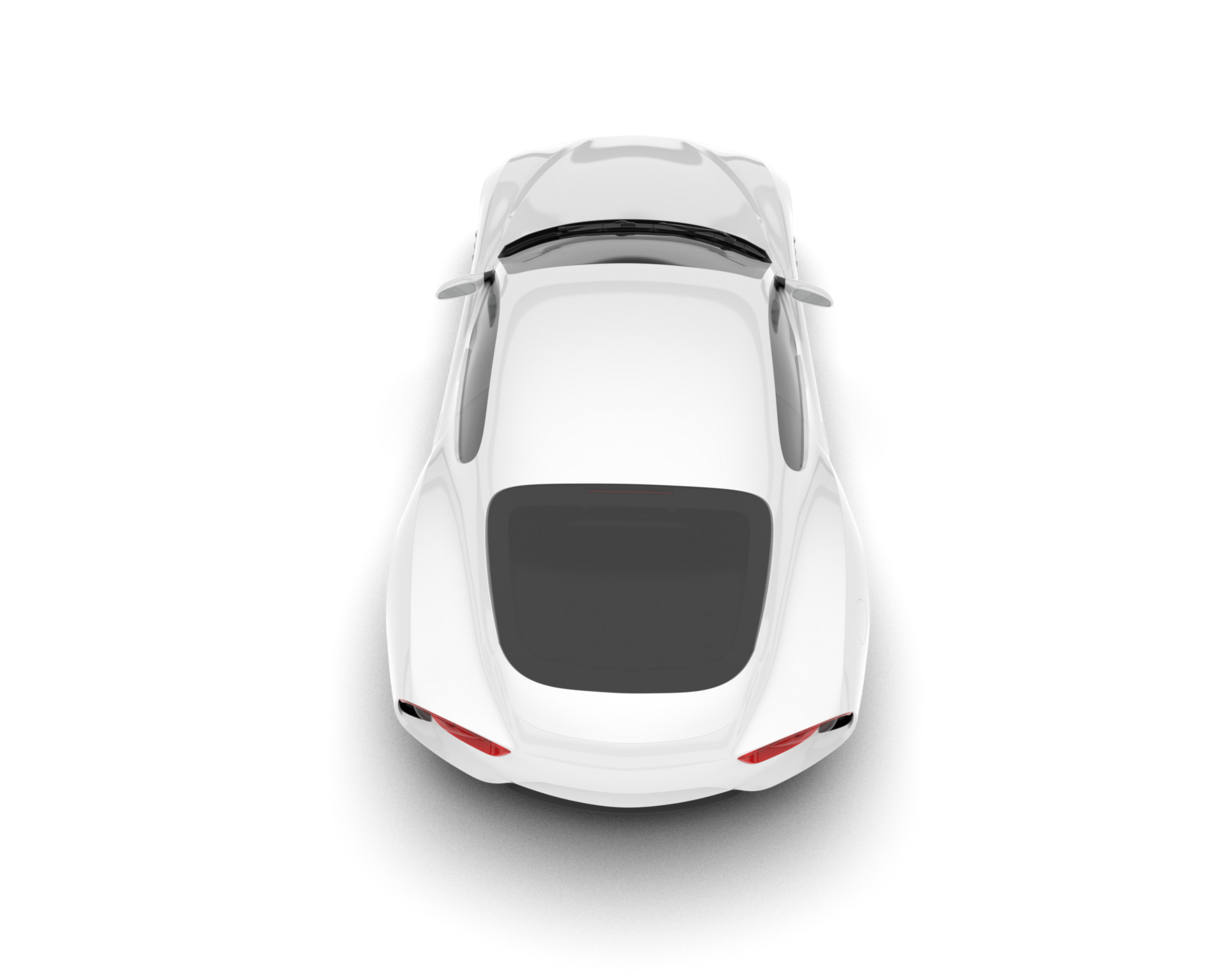 White sport car on transparent background. 3d rendering - illustration png