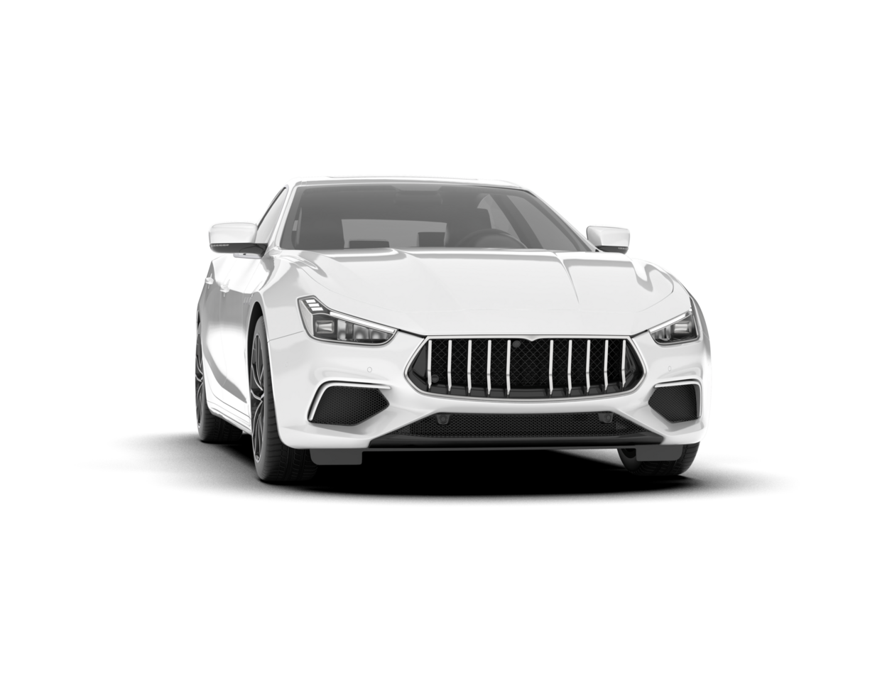 White sport car on transparent background. 3d rendering - illustration png