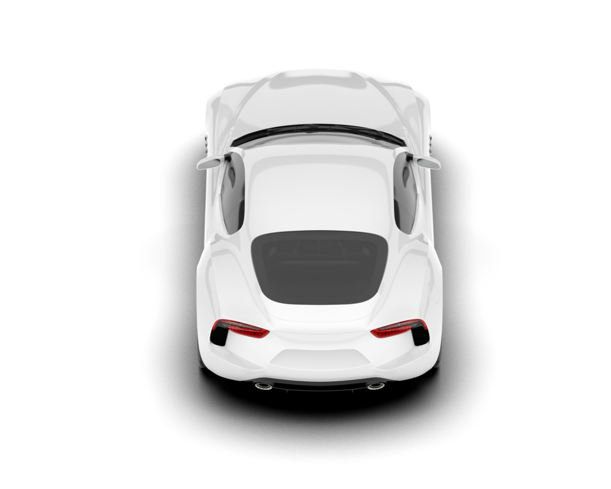 White sport car on transparent background. 3d rendering - illustration png
