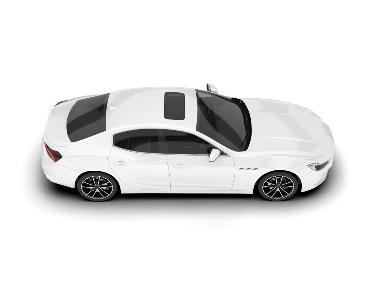 White sport car on transparent background. 3d rendering - illustration png