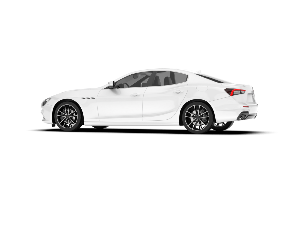 White sport car on transparent background. 3d rendering - illustration png