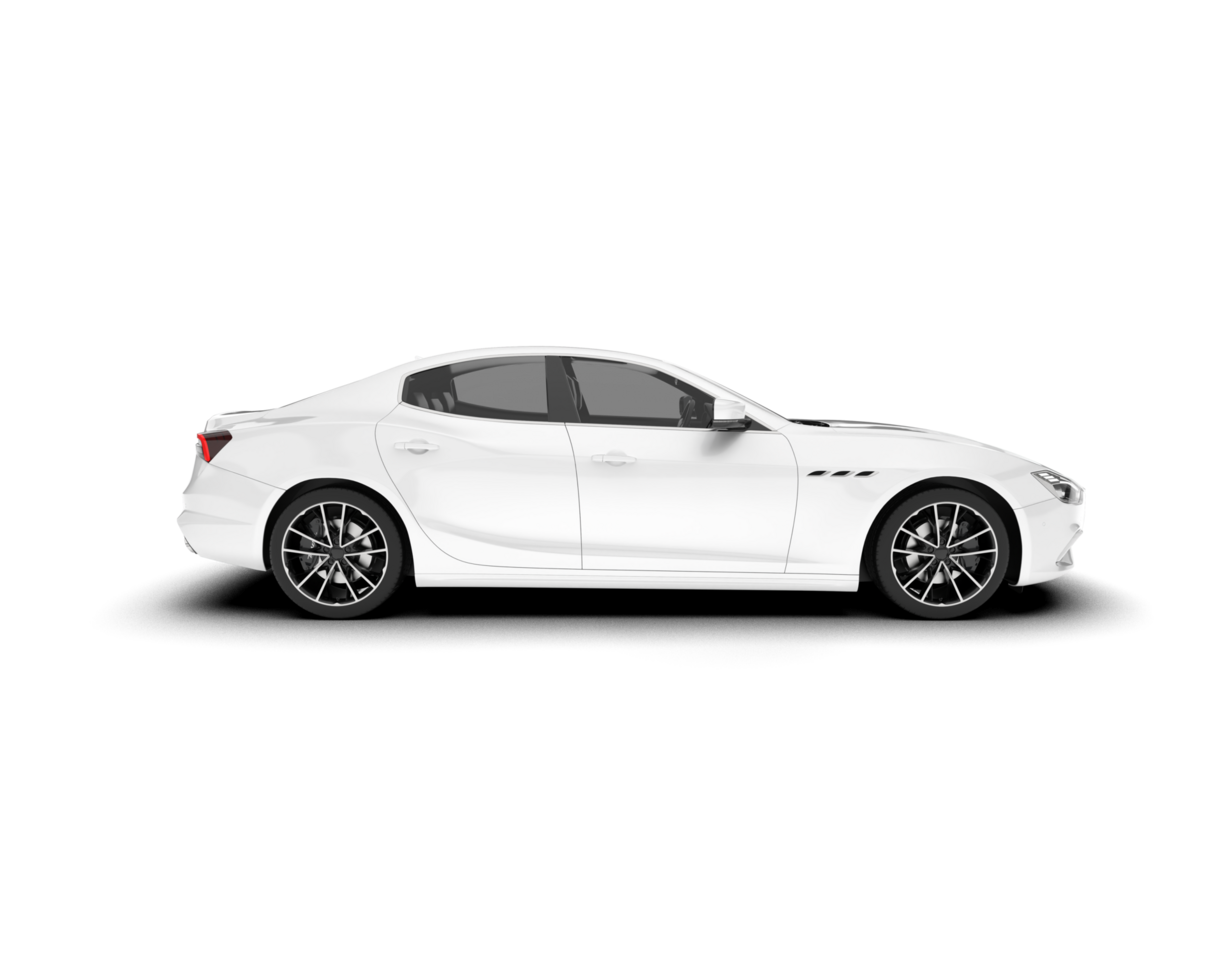 White sport car on transparent background. 3d rendering - illustration png