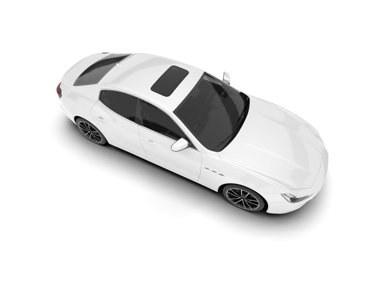White sport car on transparent background. 3d rendering - illustration png