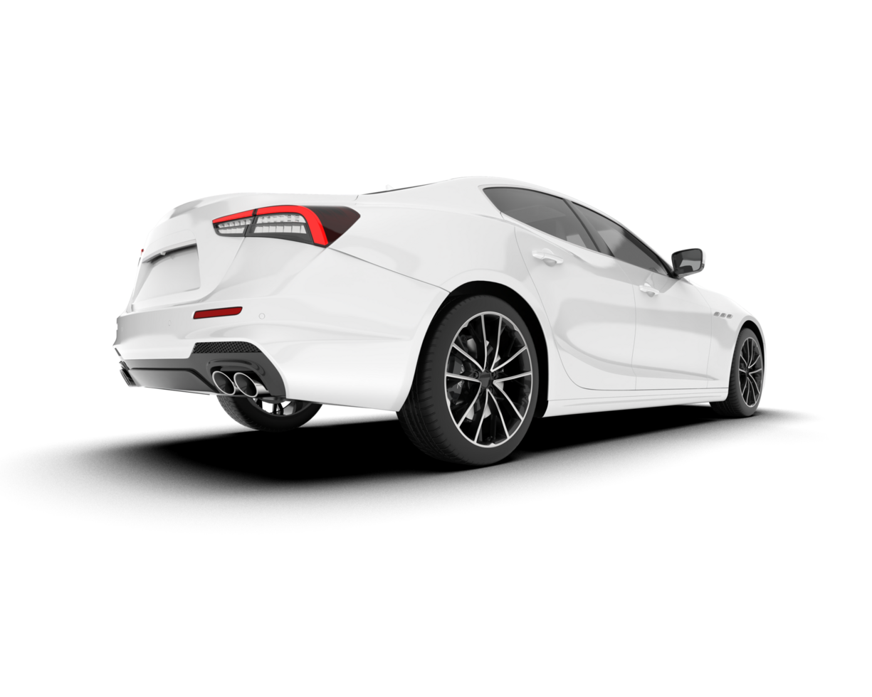 White sport car on transparent background. 3d rendering - illustration png