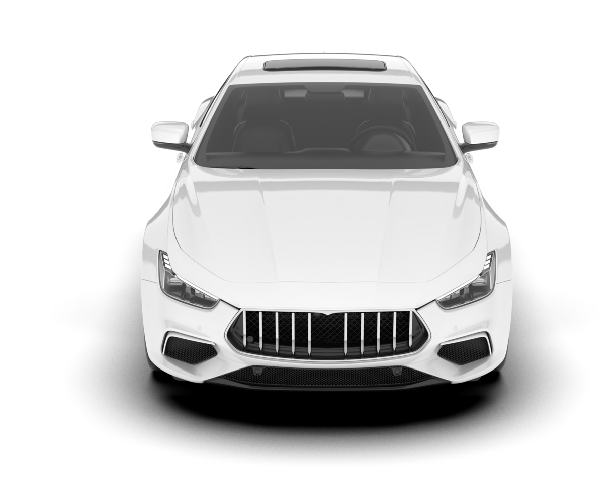 White sport car on transparent background. 3d rendering - illustration png