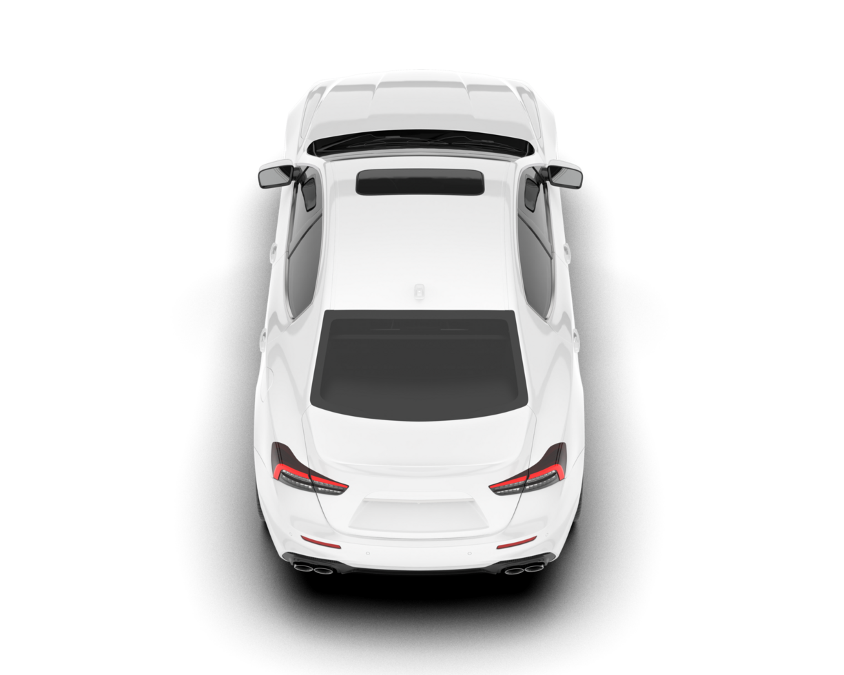 White sport car on transparent background. 3d rendering - illustration png