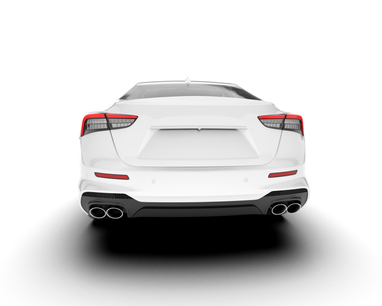 White sport car on transparent background. 3d rendering - illustration png