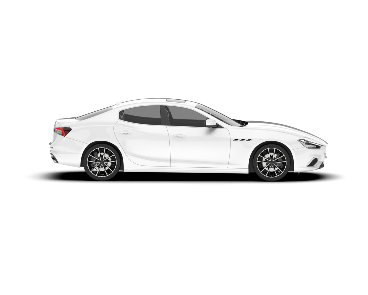 White sport car on transparent background. 3d rendering - illustration png