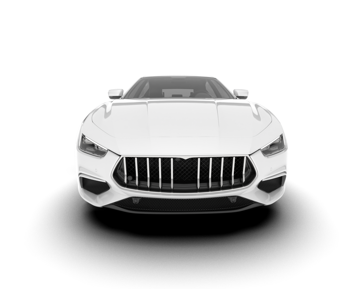 White sport car on transparent background. 3d rendering - illustration png