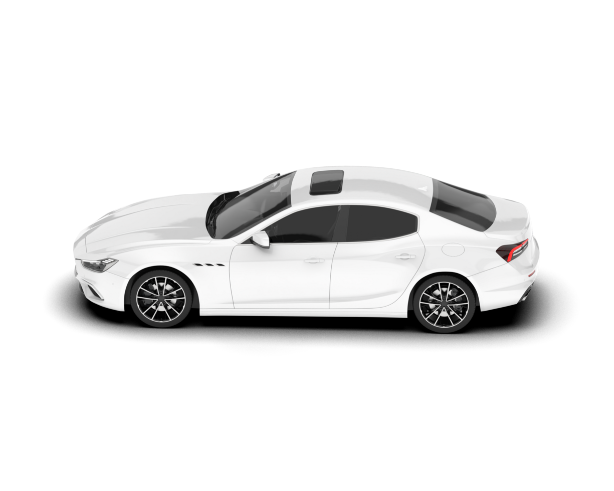 White sport car on transparent background. 3d rendering - illustration png
