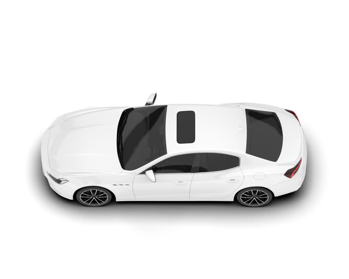 White sport car on transparent background. 3d rendering - illustration png
