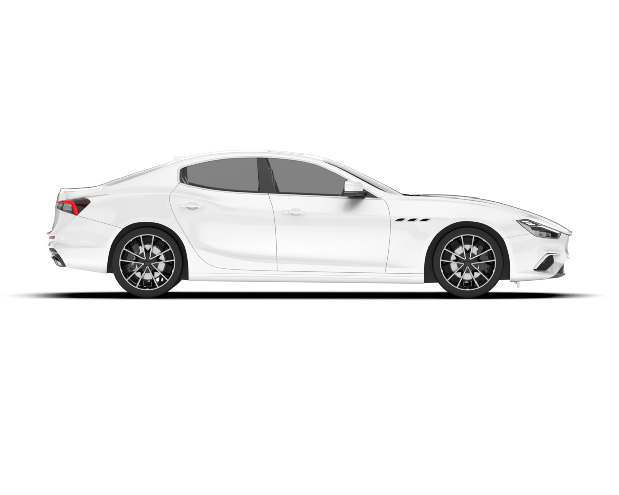 White sport car on transparent background. 3d rendering - illustration png