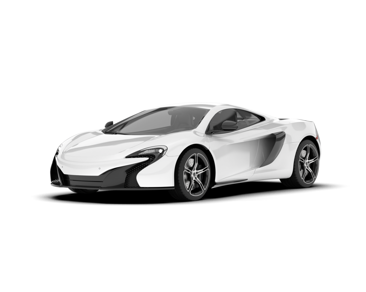 White sport car on transparent background. 3d rendering - illustration png