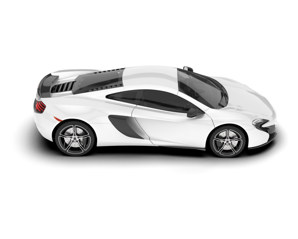 White sport car on transparent background. 3d rendering - illustration png