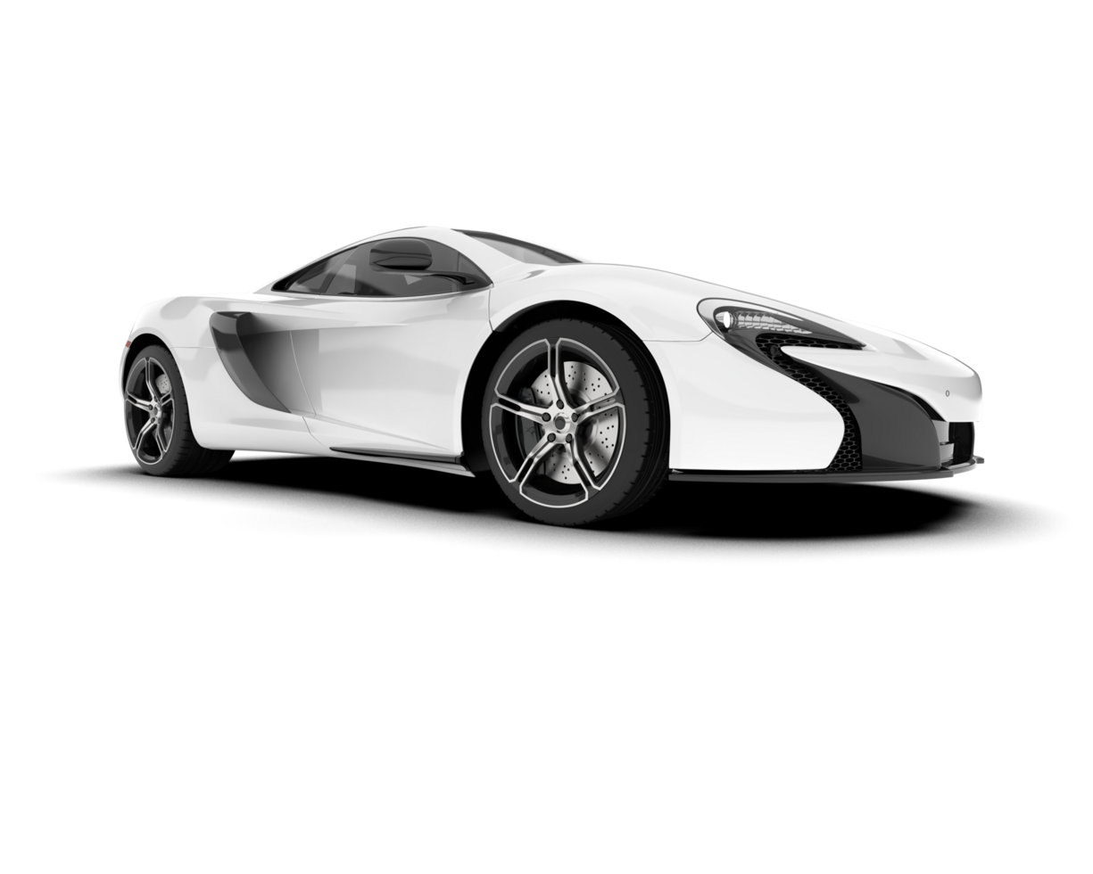 White sport car on transparent background. 3d rendering - illustration png