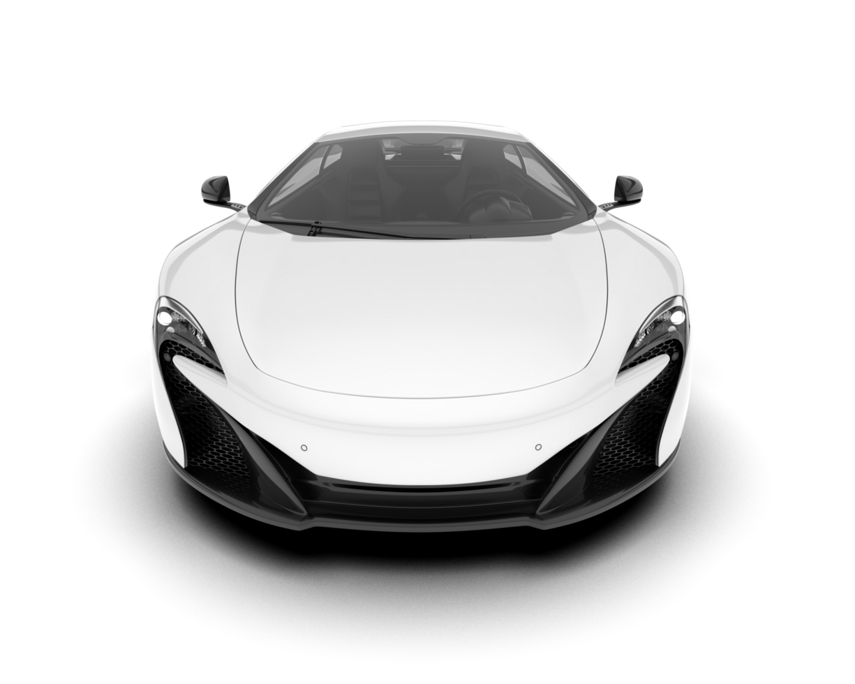 White sport car on transparent background. 3d rendering - illustration png