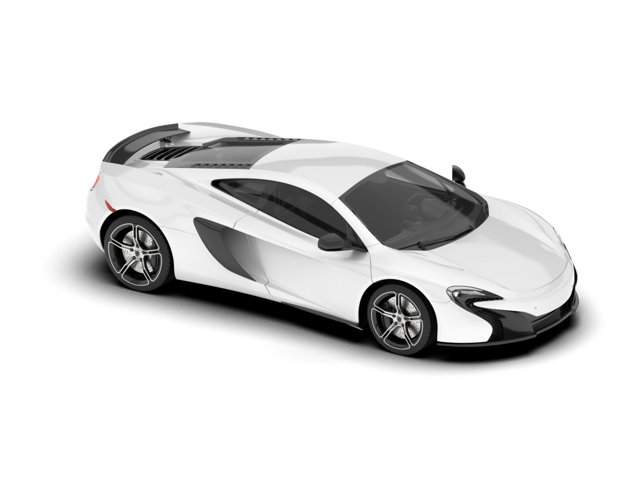 White sport car on transparent background. 3d rendering - illustration png