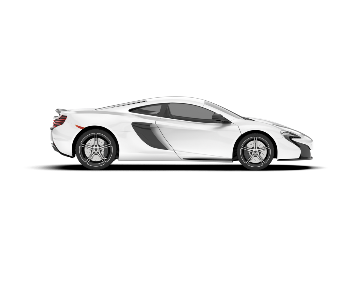 White sport car on transparent background. 3d rendering - illustration png