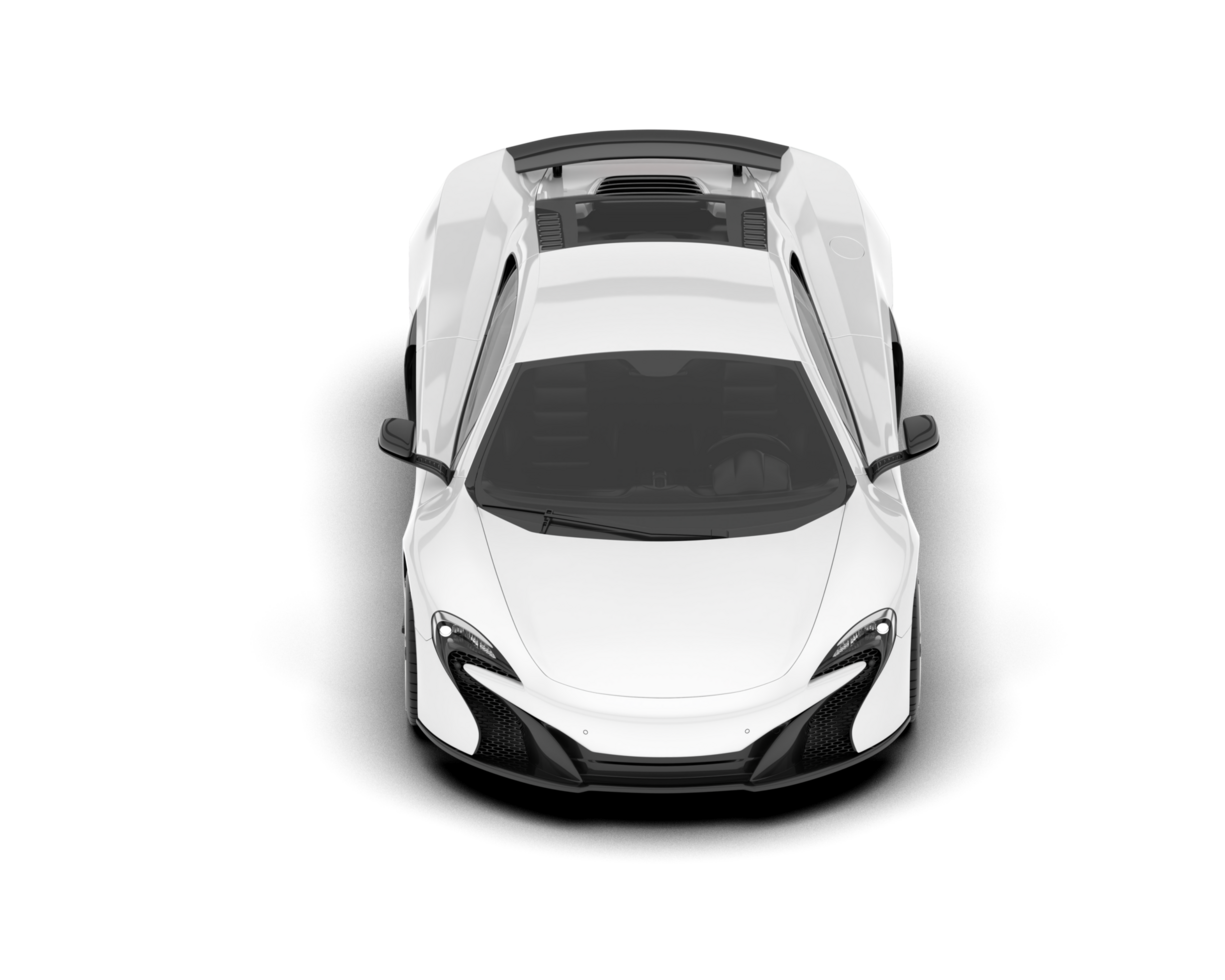 White sport car on transparent background. 3d rendering - illustration png