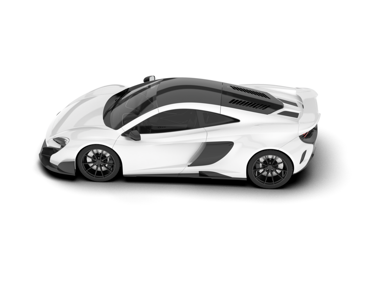 White sport car on transparent background. 3d rendering - illustration png