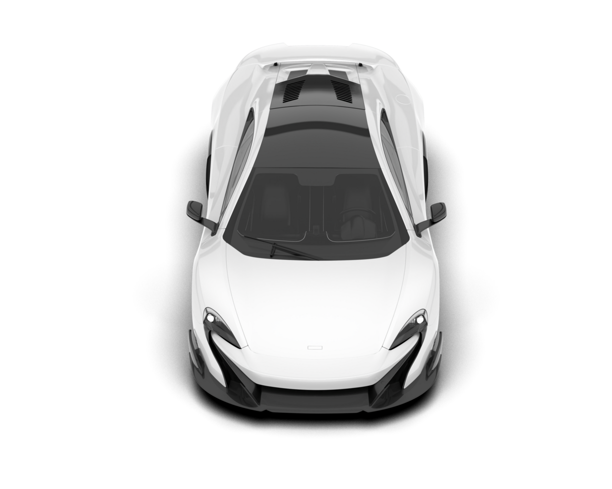 White sport car on transparent background. 3d rendering - illustration png