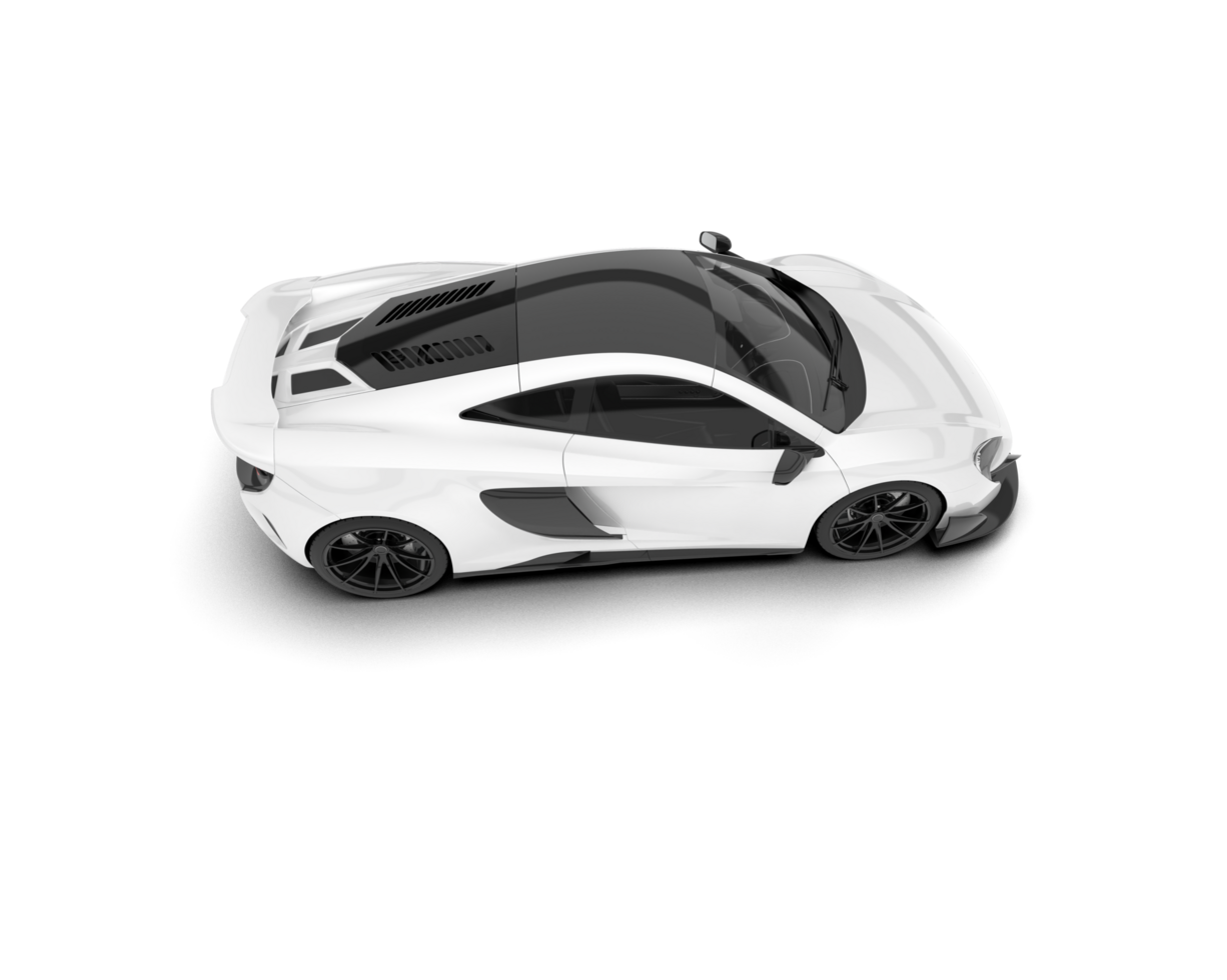 White sport car on transparent background. 3d rendering - illustration png