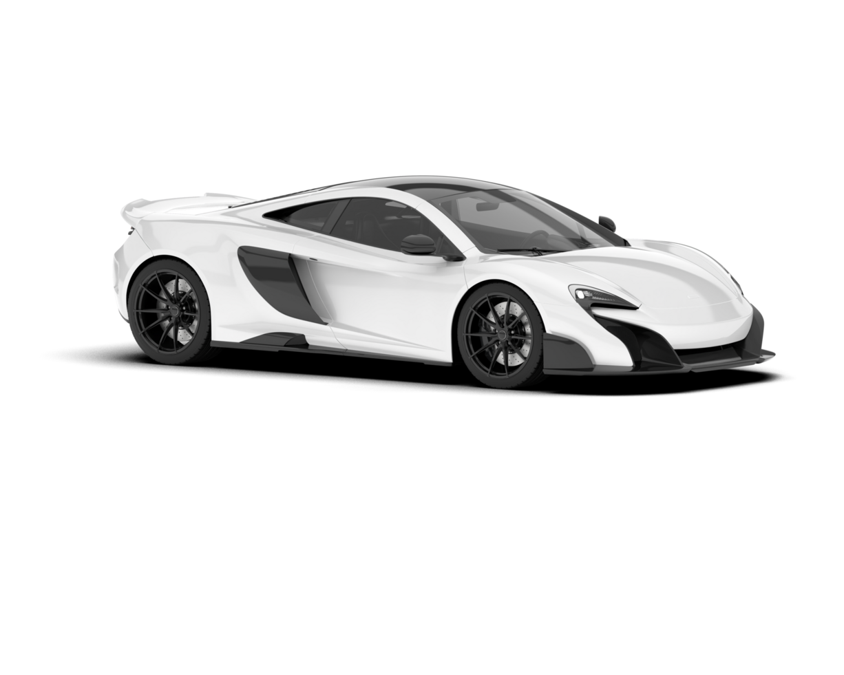 White sport car on transparent background. 3d rendering - illustration png