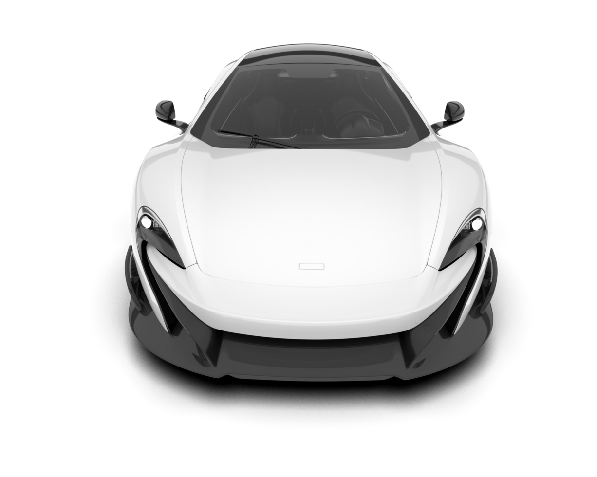 White sport car on transparent background. 3d rendering - illustration png